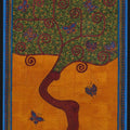 Nature printmaking titled 'Tree Of Life 1', 77x45 inches, by artist Jasminder Kaur on Silk