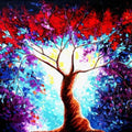 Nature oil painting titled 'Tree Of Life 4', 48x72 inches, by artist Bahadur Singh on Canvas