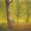 Landscape oil painting titled 'Tree Trunk II', 18x24 inches, by artist Fareed Ahmed on Canvas