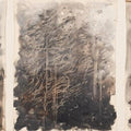 Nature mixed media titled 'Trees (Triptych)', 24x48 inches, by artist Veena Advani on Canvas