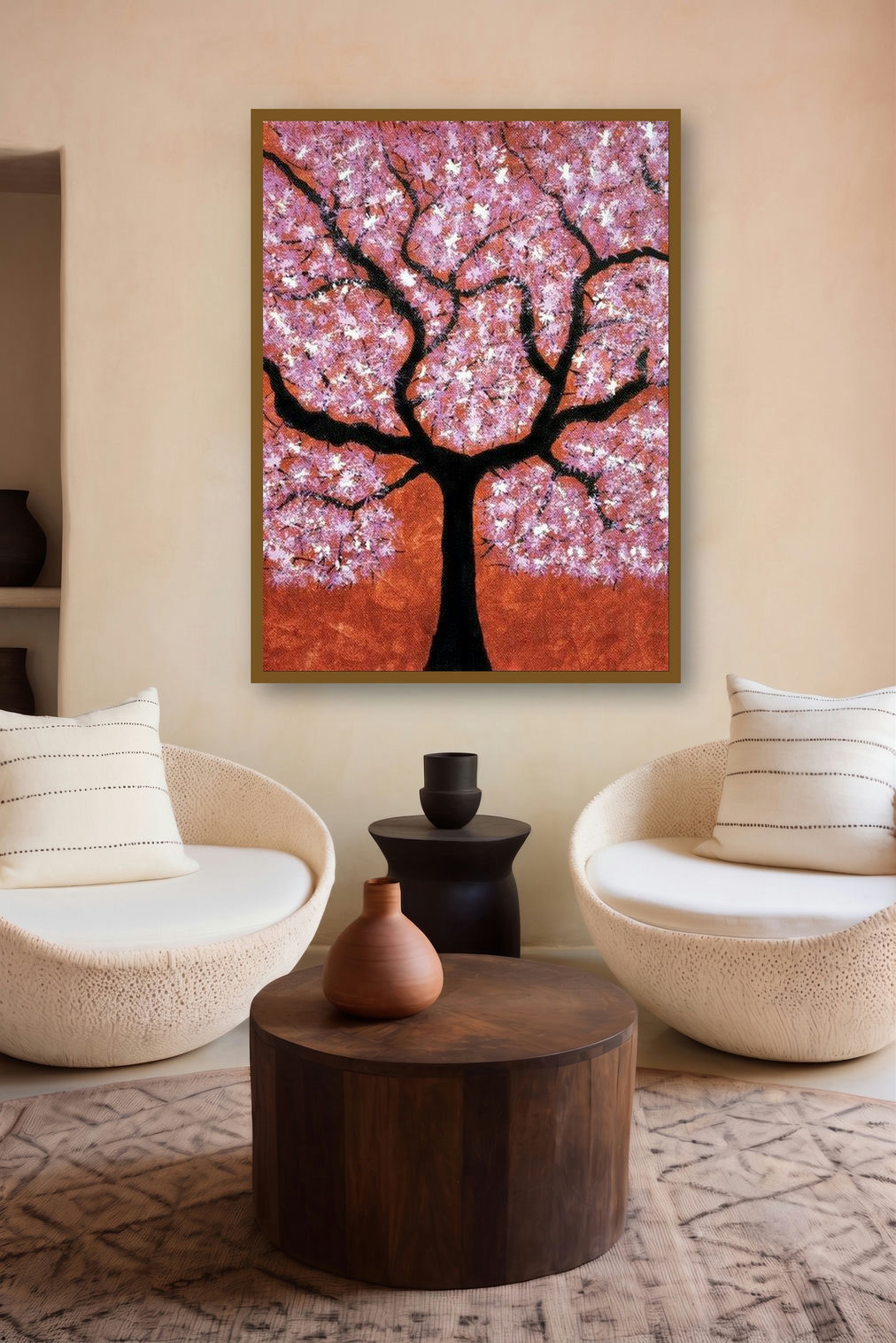 Treescape 2 (Ephemeral Blossoms) by artist Sumit Mehndiratta displayed in a Contemporary Exhibition gallery