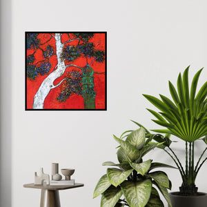 In-situ view of Bhaskar Rao's 'Treescape 7' painting in a room