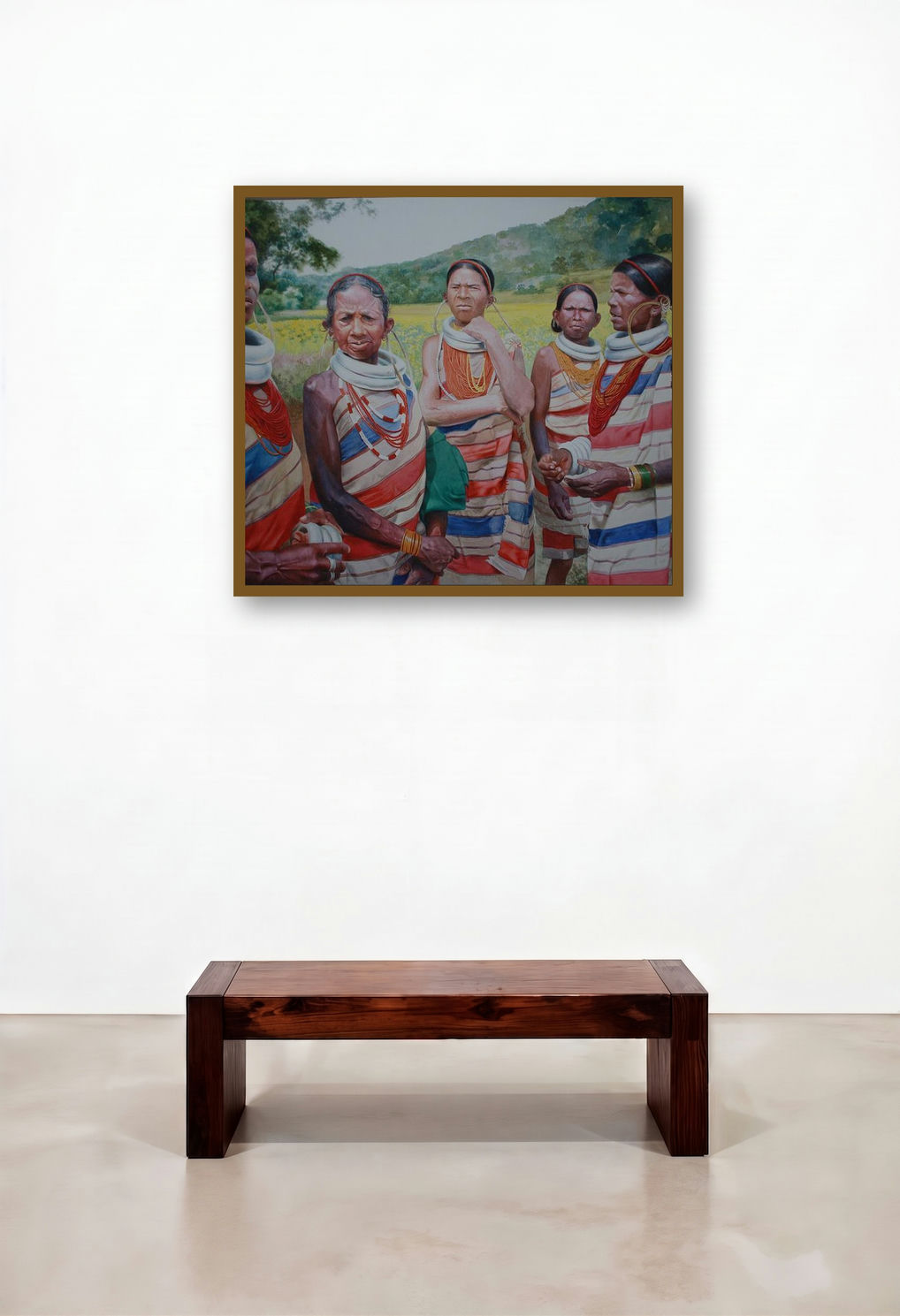 Tribal by artist Raghunath Sahoo displayed in a Industrial Hallway