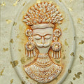 Tribal King' figurative mixed-media painting by artist Dhimant Vyas, 17x13 inch, on board