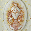 Tribal Queen' figurative mixed-media painting by artist Dhimant Vyas, 17x13 inch, on board