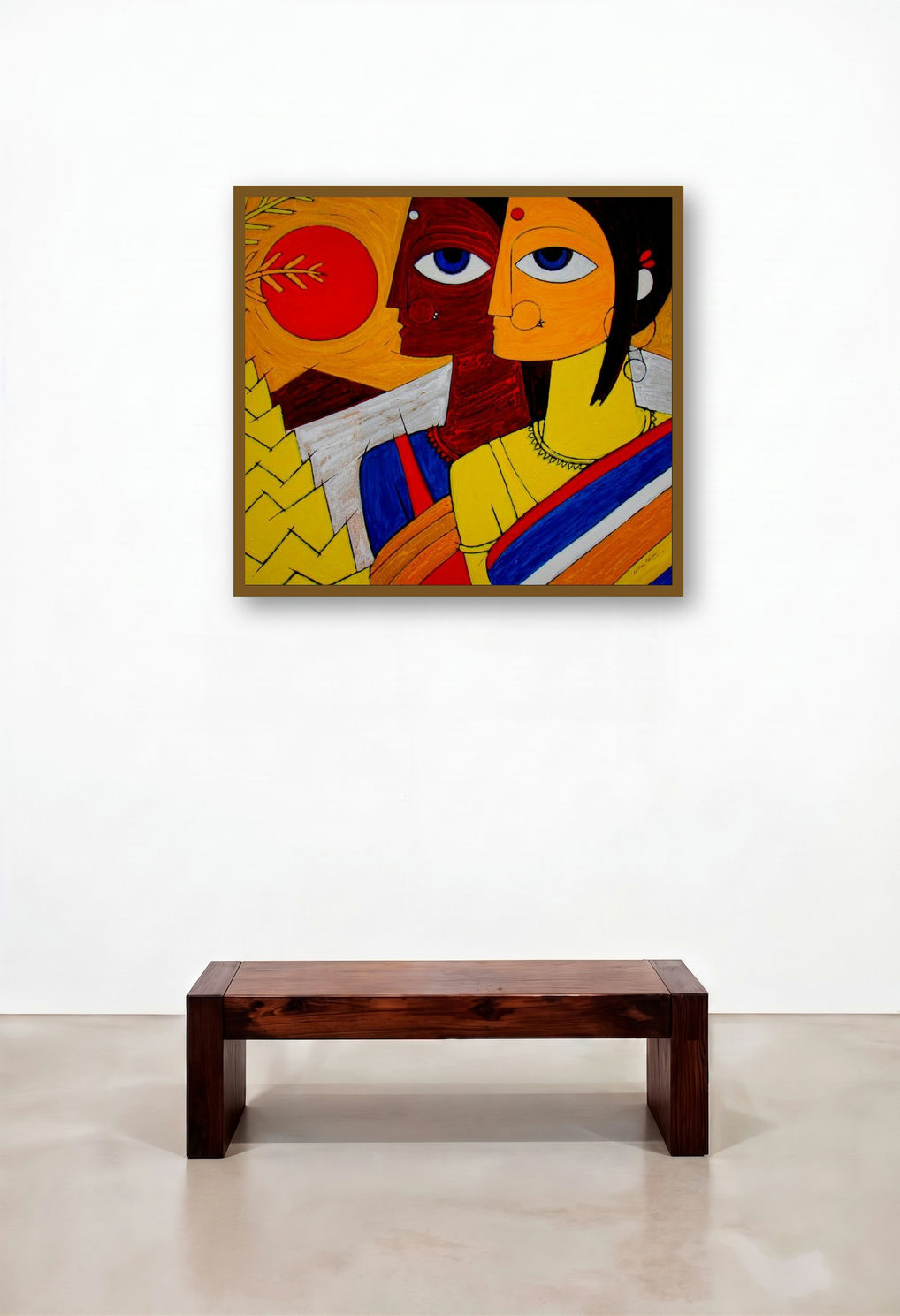 Tribal Women by artist Jiaur Rahman displayed in a Classic Executive Office