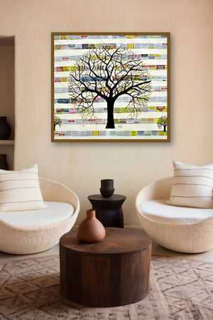 Trimbhav (Roots in Print) by artist Sumit Mehndiratta displayed in a Minimalist gallery