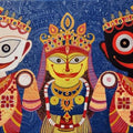 Figurative acrylic painting titled 'Triratna 3', 22x40 inches, by artist Bhaskar Lahiri on Canvas