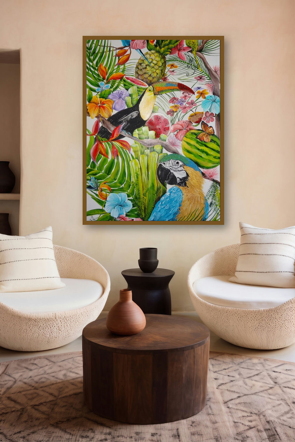 Tropical Summer (Tropical Rhapsody) by artist Francesca Monico displayed in a Curated gallery