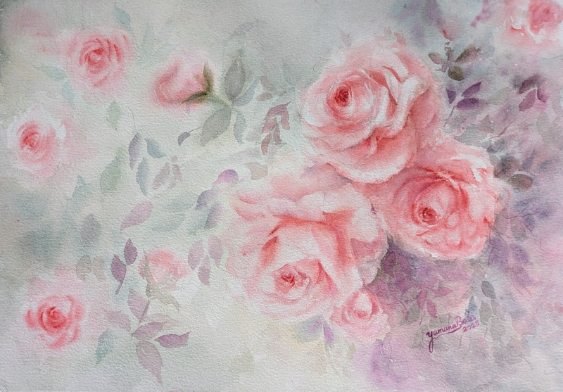 Try A Little Tenderness' nature watercolor painting by artist Yamuna Bala, 12x17 inch, on paper