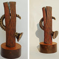 Still-life sculpture titled 'Tune 5', 14x6x6 inches, by artist Gurucharan Singh on Terracotta, Wood