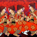 Tune Of Bengal' figurative acrylic painting by artist Sekhar Roy, 36x48 inch, on canvas
