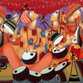 'Tune Of Bengal 2' figurative acrylic painting by artist Sekhar Roy, 48x120 inch, on canvas
