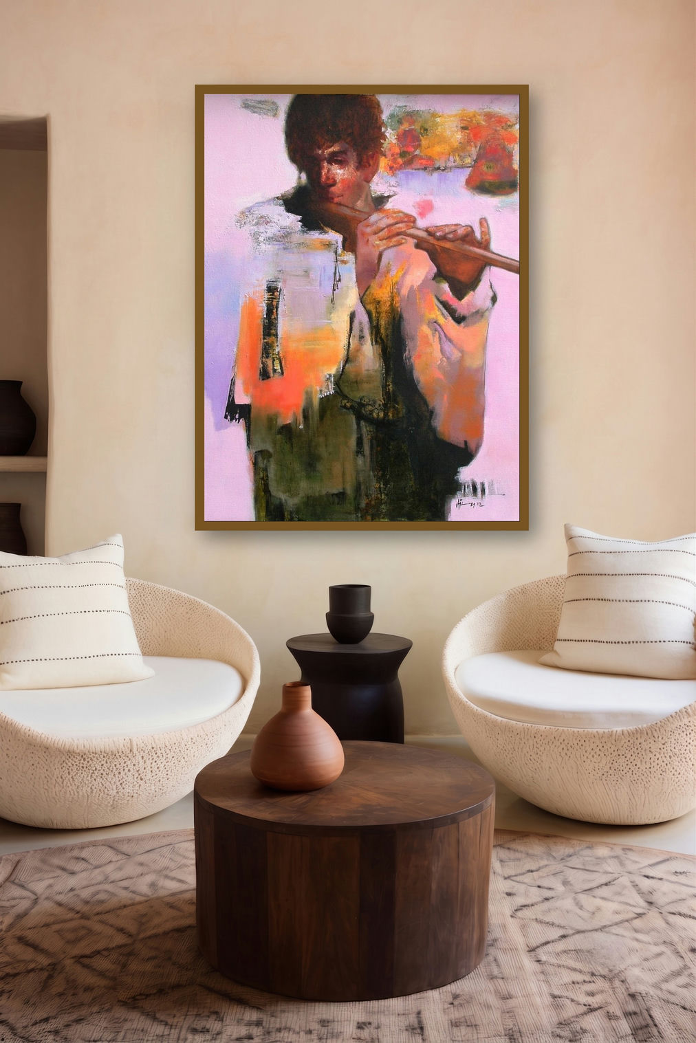 Tune Of Freedom 6 by artist Ajay Deshpande displayed in a Curated gallery