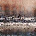Twilight Scape' abstract acrylic painting by artist Hemant Dhane, 31x21 inch, on paper