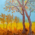 Twin Resonance' nature acrylic painting by artist Anumitra Basu Mandal, 20x18 inch, on canvas