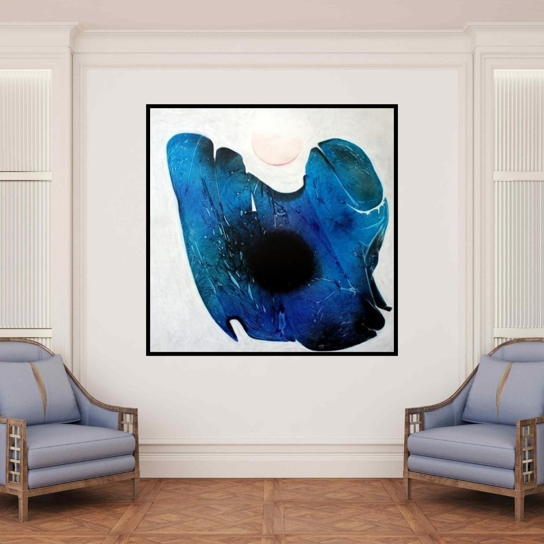 In-situ view of Pradeep Ahirwar's 'Uday' painting in a room