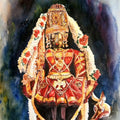 Figurative watercolor painting titled 'Udupi Shri Krishna', 22x28 inches, by artist Lasya Upadhyaya on Paper