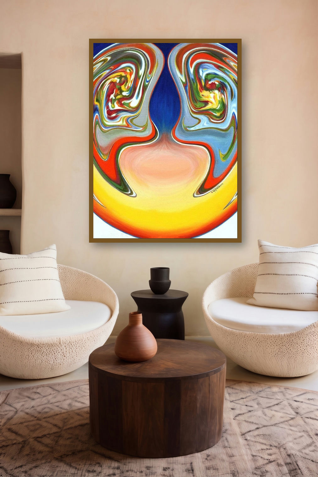 Ugra Samvad (Soul Resonance) by artist Atul Padia displayed in a Luxury gallery