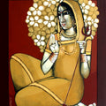 Uma 1' figurative acrylic painting by artist Sekhar Roy, 42x36 inch, on canvas