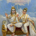 Uma Maheshwar' religious oil painting by artist Abhisarika Nayika, 36x24 inch, on canvas
