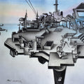 Unban War Of Intimacy 2' contemporary mixed-media painting by artist Satya Vijay Singh, 18x20 inch, on paper