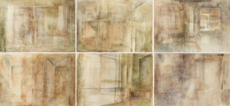 Undefined Space' abstract watercolor painting by artist Banani Karmakar Bhunia, 17x35 inch, on paper