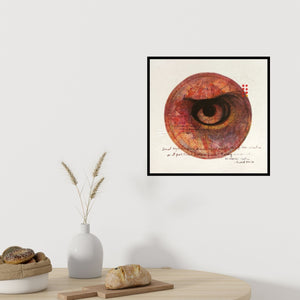 Preview of 'Under Surveillance 3 (Watching Over)' Painting by Amalesh Das shown on a wall in a furnished room.