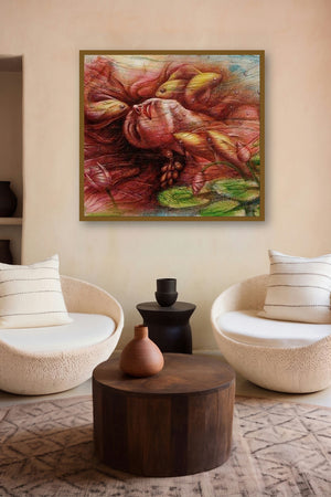 Under Water (Submerged in Dreams) by artist Darshan Sharma displayed in a Curated gallery