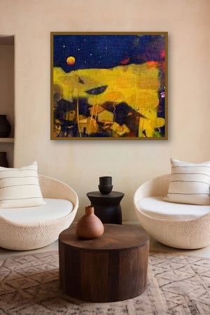 Underneath The Stars (Cosmic Whispers) by artist Mukesh Salvi displayed in a Modern gallery