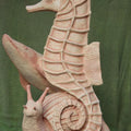 Animals sculpture titled 'Underwater', 36x24x24 inches, by artist Rajeev Ranjan on paper mache