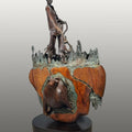 Figurative sculpture titled 'Uneven Competition', 34x21x20 inches, by artist Subrata Paul on Bronze, Wood