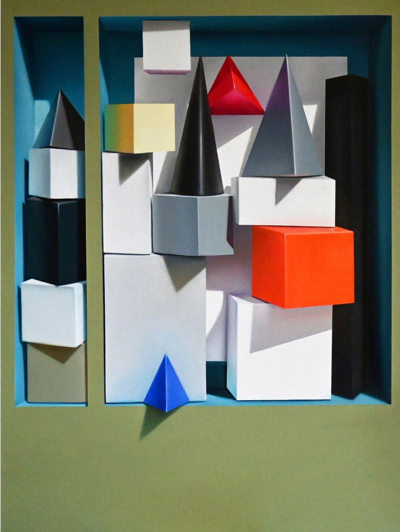 Unity 2' abstract oil painting by artist Abid Shaikh, 48x36 inch, on canvas
