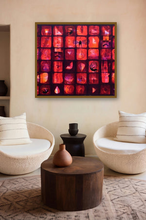Universal Form (The Language of Symbols) by artist Amol Pawar displayed in a Indian Art gallery