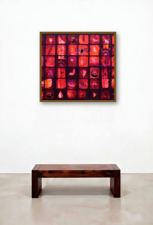 Universal Form (The Language of Symbols) by artist Amol Pawar displayed in a Traditional Executive Office