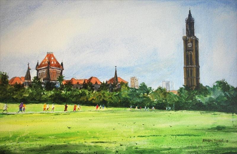 Cityscape watercolor painting titled 'University Of Mumbai', 18x24 inches, by artist Ramdas Thorat on Paper
