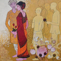 Figurative acrylic painting titled 'Unknown Known', 48x48 inches, by artist Rahul Mhetre on Canvas