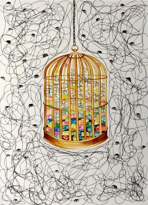 Unlearned Freedom Painting by Dishakha Yadav | ArtZolo.com