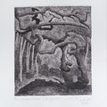 Unseen Forest' nature etching printmaking by artist Ankit Kushwaha, 8x6 inch, on paper