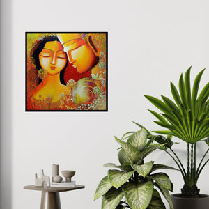 In-situ view of Nitu Chhajer's 'Unspoken Love' painting in a room