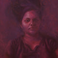 Unspoken Self' figurative oil painting by artist Banani Karmakar Bhunia, 32x25 inch, on canvas
