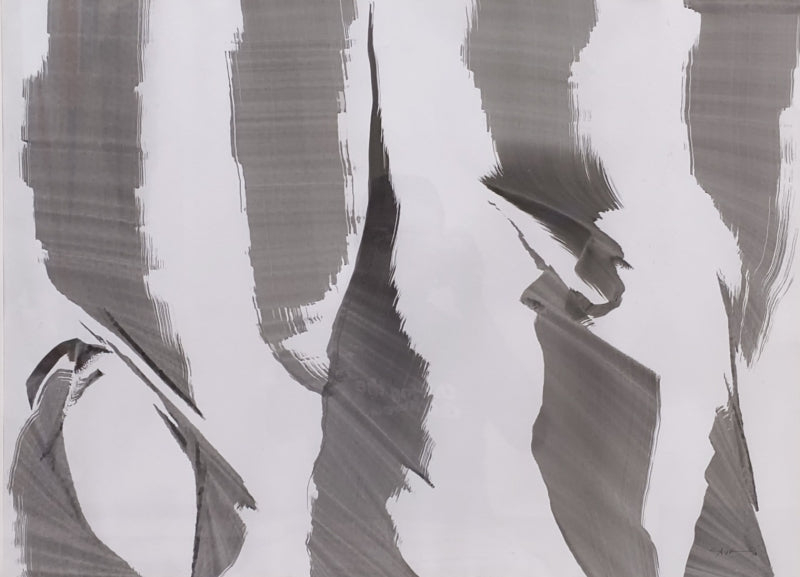 'The Unsteady Balances' abstract acrylic-ink painting by artist Anand Kamdar, 22x29 inch, on paper