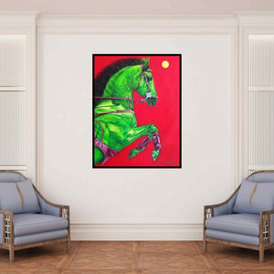 In-situ view of Sanket Sawant's 'Unstoppable 4' painting in a room