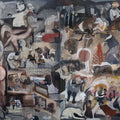 Untititled 3' contemporary mixed-media painting by artist Susmita Chowdhury, 48x96 inch, on canvas