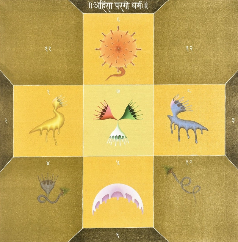 Untitld 4' contemporary acrylic painting by artist Nitesh Panchal, 48x48 inch, on canvas