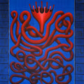 Untitld 7' contemporary acrylic painting by artist Nitesh Panchal, 60x48 inch, on canvas