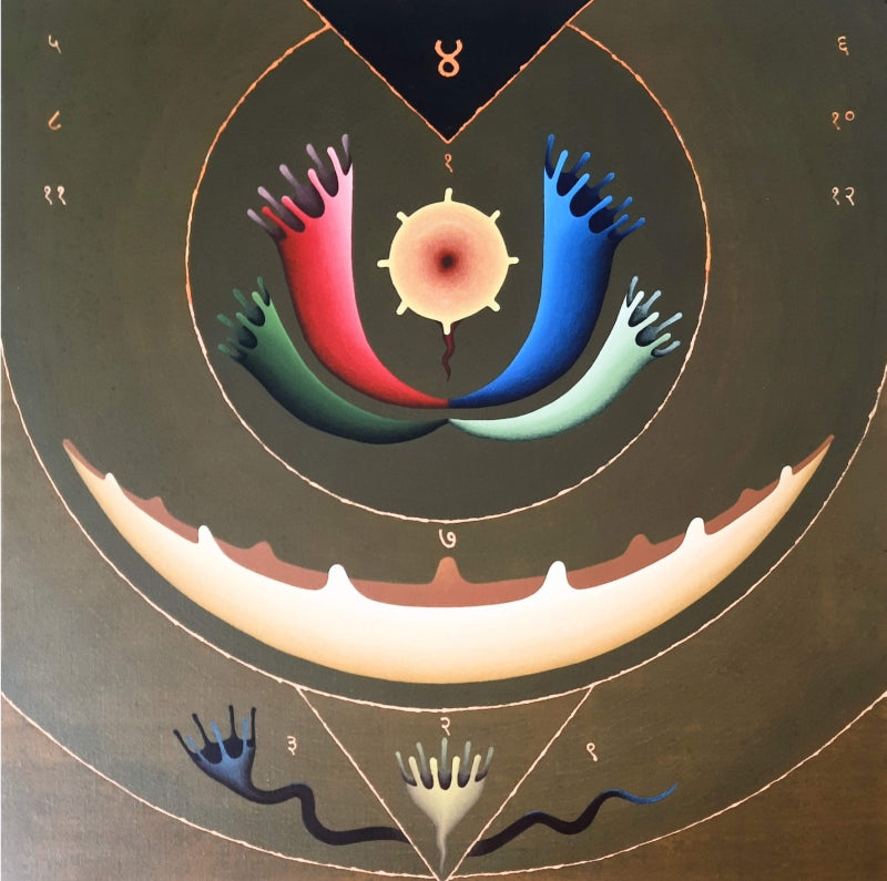 Untitld 8' contemporary acrylic painting by artist Nitesh Panchal, 24x24 inch, on canvas