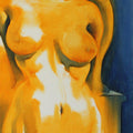 Nude oil painting titled 'Untitle VI', 60x20 inches, by artist Surendra Jagtap on Canvas