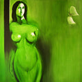Nude oil painting titled 'Untitle VII', 48x48 inches, by artist Surendra Jagtap on Canvas