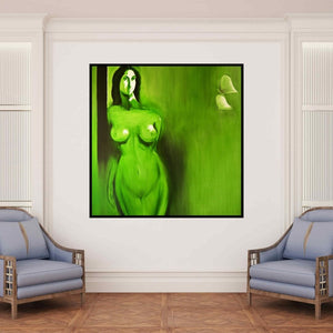 In-situ view of Surendra Jagtap's 'Untitle Vii' painting in a room